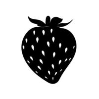 Silhouette of a strawberry showcasing its distinctive shape and seeds against a light background vector