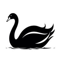 Elegant black swan gliding gracefully on calm water during a serene afternoon vector