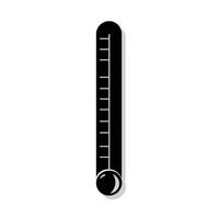 Black thermometer icon with clear measurement scale design on isolated background vector