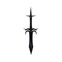 Sword design featuring intricate details and sharp edges in a minimalist style vector