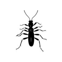Black ant silhouette isolated on a light background showcasing its distinct features vector