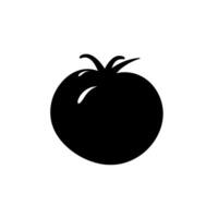 Silhouette of a ripe tomato showcasing its rounded shape and leafy crown vector