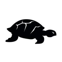 Black turtle silhouette walking on a light background during daytime hours vector
