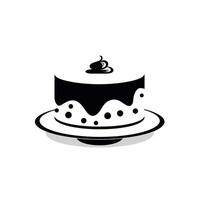 Delicious dessert featuring a layered cake with icing and decorative toppings vector