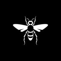 Illustration of a bee in a simple black and white design showcasing its features and body structure vector