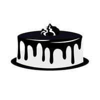 Delicious chocolate cake with dripping icing and whipped cream on top vector