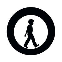 Silhouette of a child walking through a circular space on a plain background vector