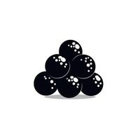 Collection of black spheres arranged in a mound on a plain background vector