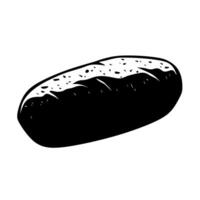 Freshly baked loaf of bread resting on a plain surface in a well-lit kitchen vector