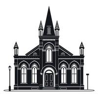 Historic church building with gothic architecture in a quaint setting vector
