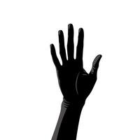 Hand reaching up against a blank white background expressing a sense of longing or hope vector