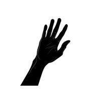 Hand reaching upward against a plain background emphasizing gesture and expression vector