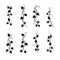Decorative black silhouette vine patterns perfect for design projects and artwork vector