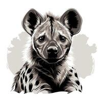 Detailed illustration of a hyena showcasing its unique features and expressions vector