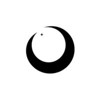 Moon and star silhouette design on a plain background showcasing simplicity and elegance vector