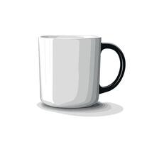 Stylish black and white mug placed on a clean surface showcasing modern design features vector