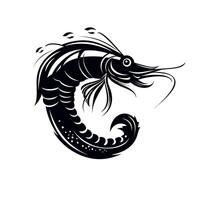 Artistic illustration of a shrimp showcasing intricate details and dynamic lines vector