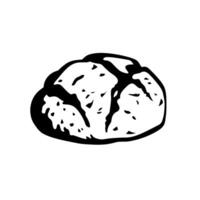 Freshly baked artisan bread resting on a rustic wooden surface vector