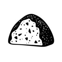 Onigiri with textured surface displayed on a light background vector