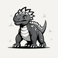 Cute dinosaur character standing confidently against a plain background vector