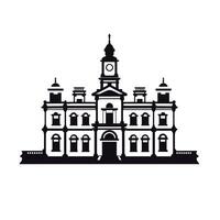 Historical building with clock tower showcasing classic architectural design in midday light vector