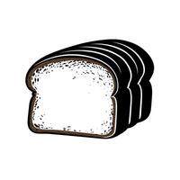 Sliced bread with a crusty exterior and soft white interior displayed for culinary use vector