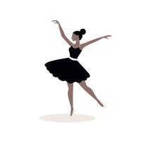 Elegant ballet dancer performing on stage in a graceful pose during a dance recital vector