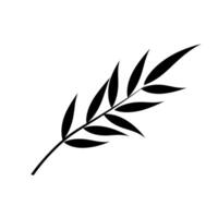 Elegant tropical leaf silhouette against a plain background highlights nature's beauty vector