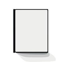 Blank notebook with a sleek black cover placed on a clean white surface vector