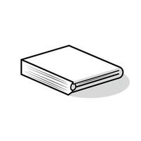 Simple illustration of a closed book on a light background with a soft shadow vector