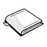 Blank book lying on a flat surface with a bookmark, ready for writing or drawing vector