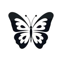 Butterfly silhouette with intricate wing patterns for artistic designs and projects vector