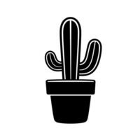 Cactus in a pot showcasing a minimalist design suitable for decor or botanical themes vector