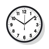 Clock displaying the time at ten o'clock with clear numeric markings vector