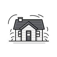 House shaking during an earthquake in a residential area vector
