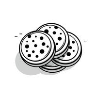 Delicious cookies stacked on a white background ready to be enjoyed vector