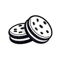 Delicious sandwich cookies stacked together with a playful design for dessert lovers vector