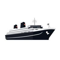 Elegant cruise ship sailing on the ocean in bright daylight with distinct features vector