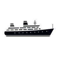 Luxury cruise ship sailing on calm waters during bright sunny weather vector