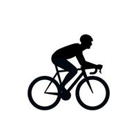 Cyclist in motion on a clear day, showcasing determination and athleticism vector