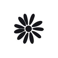 Simple black flower silhouette on a white background perfect for minimalistic design vector