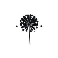 Unique black and white illustration of a stylized flower design with abstract shapes vector