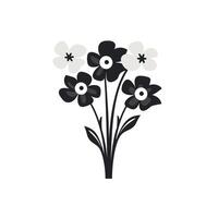 Brightly colored flowers in a playful and modern design with simple shapes and forms vector