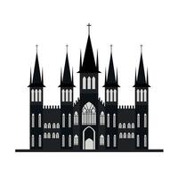 Gothic castle silhouette with tall spires and intricate design elements vector