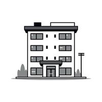 Modern building design with a minimalist aesthetic in a quiet residential area vector