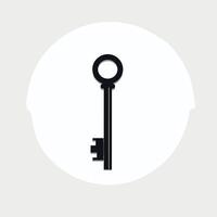Simple black key silhouette on a light background for symbolic representation vector