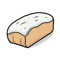 Freshly baked bread with white frosting on top displayed on a simple background vector