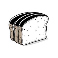 Three slices of bread stacked together isolated on a plain background vector