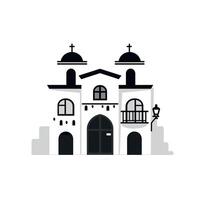 Historic church building with domes and arches in a simple architectural style vector