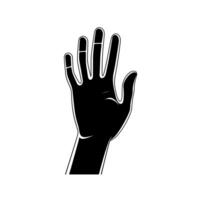 Raised hand gesture symbolizing stop or greeting in a minimalist design vector
